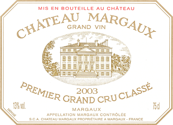 Chateau Margaux 2003 Label Velha Garrafeira